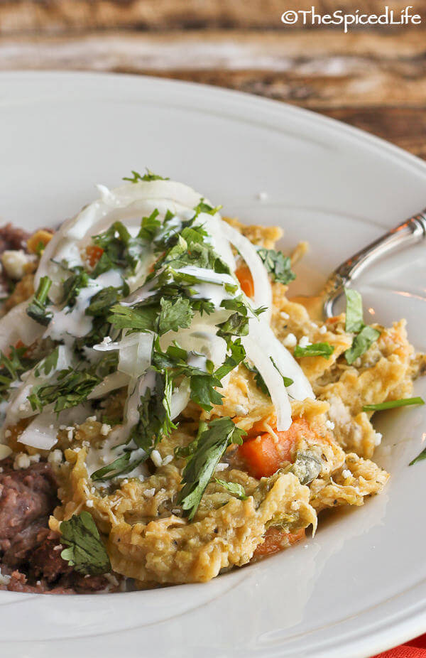Chilaquiles with Sweet Potato and Salsa Verde - The Spiced Life