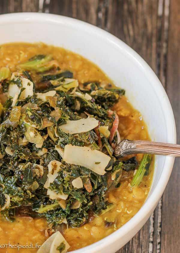 Dal with Kale-Coconut Tadka: Vegan Comfort Food - The Spiced Life